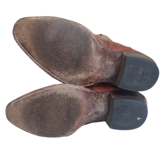 Justin Boots L 4520 Classic cowboy boots in tan and brown Women's Size 6.5 B. - Picture 7 of 14